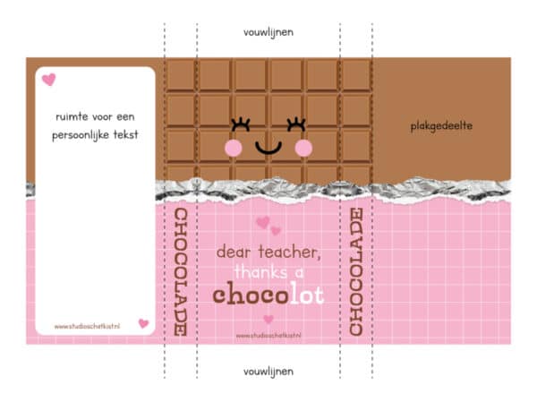 Chocoladewikkel- Lieve Juf thanks a CHOCOlot