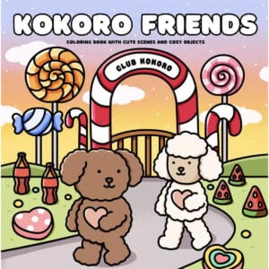 Kokoro friends kleurboek. Coloring book with cute scenes and cozy objects