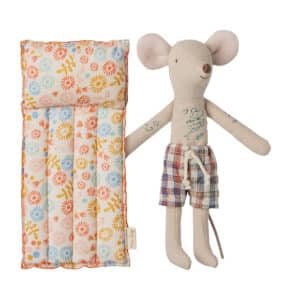 Maileg Beach mouse with air mattress, Dad - Flower