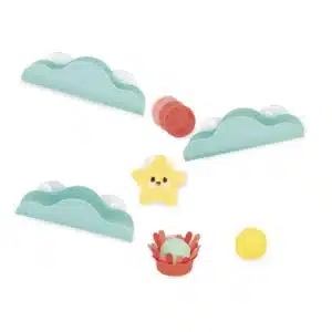 Idéal pour divertir les enfants dès 12 mois à l'heure du bain Circuit avec 3 balles sensorielles à faire dévaler Parfait pour développer logique et motricité