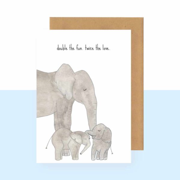Studio Bertha Postkaart - Double the fun, Twice the love