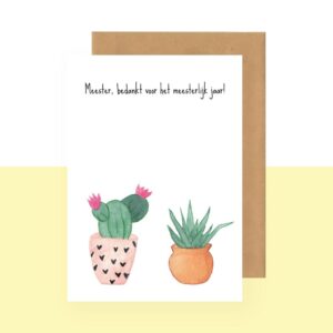 Studio Bertha Postkaart - Postkaart - Meester, bedankt voor het meesterlijk jaar
