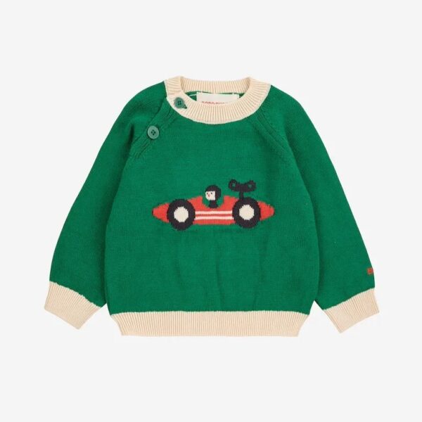 Bobo Choses Bobo Choses Race Car Jumper Offwhite 8445782321479 AW25 Bobo Kleding & Accessoires Baby Pakjes Wijs west