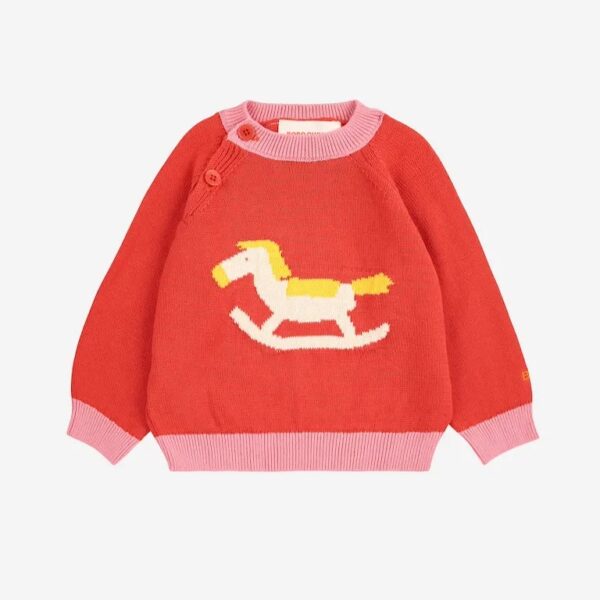 Bobo Choses Bobo Choses Rocking Horse Jumper Red 8445782321523 AW25 Bobo Kleding & Accessoires Baby Pakjes Wijs west