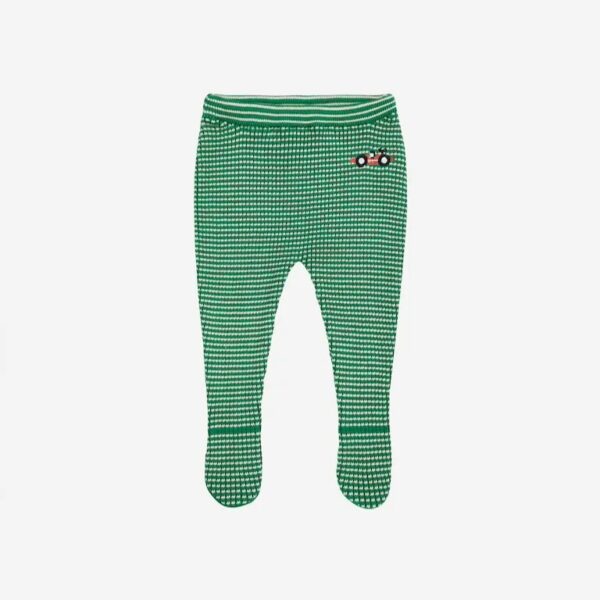 Bobo Choses Bobo Choses Race Car Knitted Footed Leggings Light Green 8445782321578 AW25 Bobo Kleding & Accessoires Baby Broekjes Wijs west