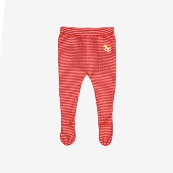 Bobo Choses Bobo Choses Rocking Horse Knitted Footed Leggings Pink 8445782321622 AW25 Bobo Kleding & Accessoires Baby Broekjes Wijs west