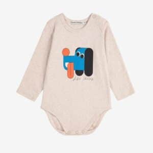 Bobo Choses Bobo Choses Doggy Mate Body Offwhite 8445782321813 AW25 Bobo Kleding & Accessoires Baby Rompers Wijs west