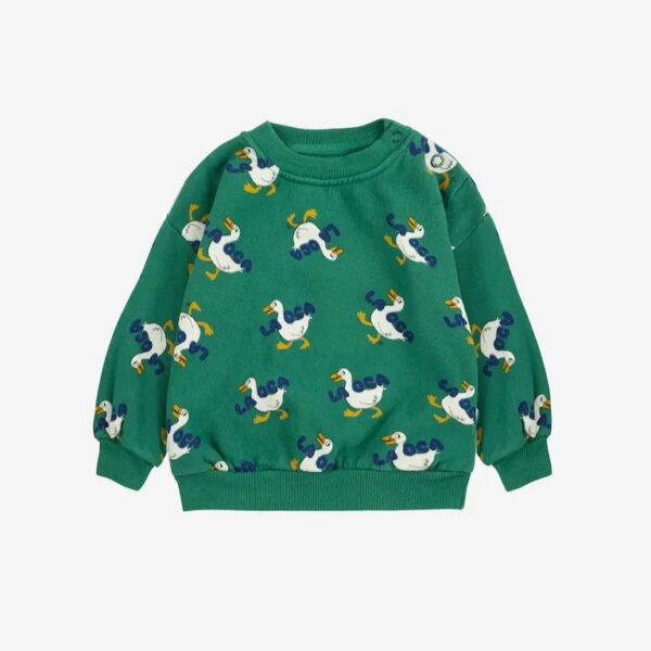 Bobo Choses Bobo Choses La Oca All Over Sweatshirt Green 8445782326450 AW25 Bobo Kleding & Accessoires Baby Bovenstukjes Wijs west