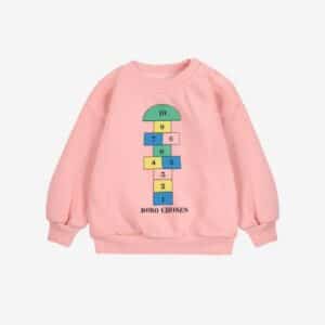 Bobo Choses Bobo Choses Hopscotch Sweatshirt Pink 8445782326511 AW25 Bobo Kleding & Accessoires Baby Bovenstukjes Wijs west