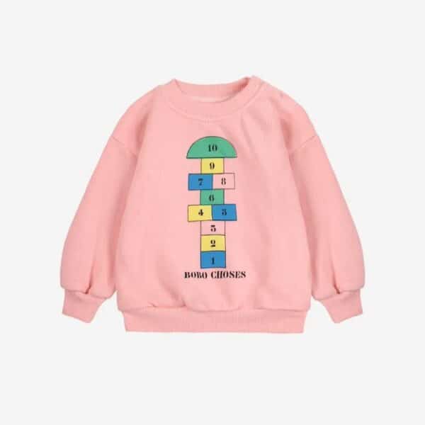 Bobo Choses Bobo Choses Hopscotch Sweatshirt Pink 8445782326511 AW25 Bobo Kleding & Accessoires Baby Bovenstukjes Wijs west