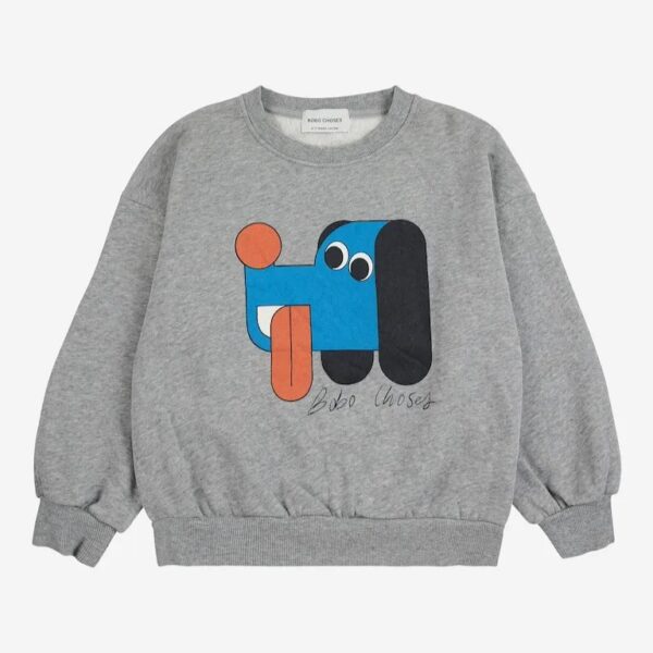 Bobo Choses Bobo Choses Doggy Mate Sweatshirt Heather Grey 8445782328676 AW25 Bobo Kleding & Accessoires Sweaters & Truien  Wijs west