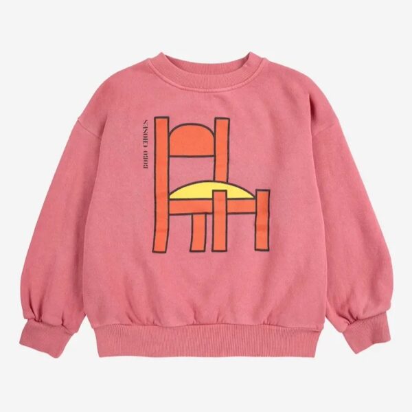Bobo Choses Bobo Choses Chair Sweatshirt Pink 8445782328850 AW25 Bobo Kleding & Accessoires Sweaters & Truien  Wijs west