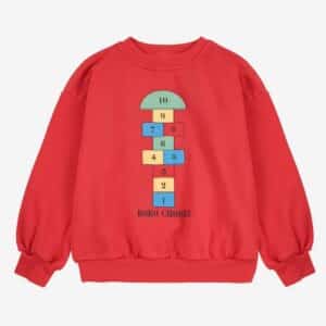 Bobo Choses Bobo Choses Hopscotch Sweatshirt Red 8445782328973 AW25 Bobo Kleding & Accessoires Sweaters & Truien  Wijs west