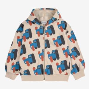 Bobo Choses Bobo Choses Doggy Mate All Over Zipped Hoodie Offwhite 8445782329741 AW25 Bobo Kleding & Accessoires Sweaters & Truien  Wijs west