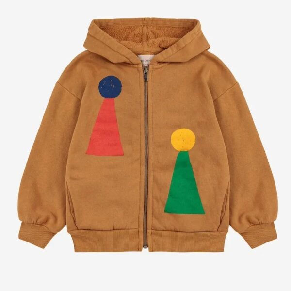 Bobo Choses Bobo Choses Chess Pawn Zipped Hoodie Brown 8445782329864 AW25 Bobo Kleding & Accessoires Sweaters & Truien  Wijs west
