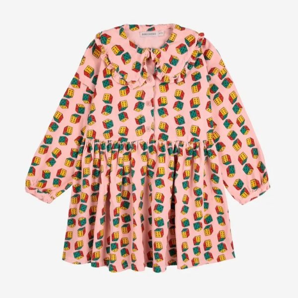 Bobo Choses Bobo Choses Dices All Over  Micro Corduroy Jurk Pink 8445782334905 AW25 Bobo Kleding & Accessoires Rokjes & Jurkjes  Wijs west