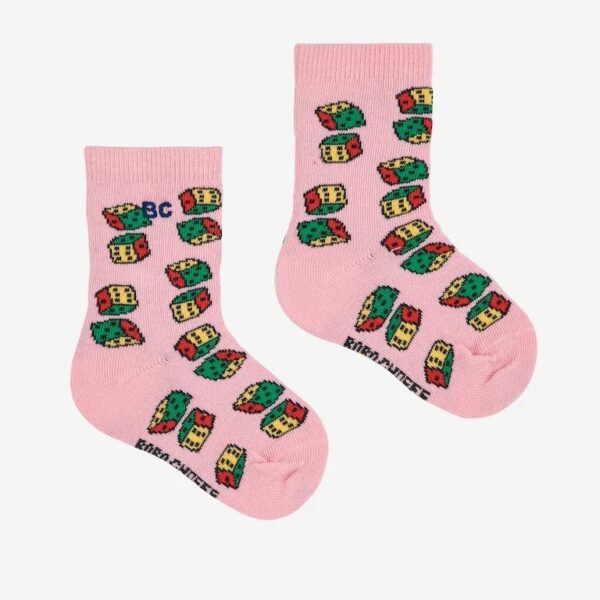 Bobo Choses Bobo Choses Dices All Over Short Sokken Pink 8445782339726 AW25 Bobo Kleding & Accessoires Baby Sokjes Wijs west