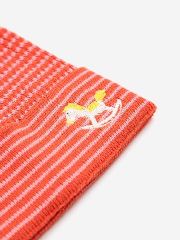 Bobo Choses Bobo Choses Rocking Horse Knitted Beanie Pink 8445782340098 AW25 Bobo Kleding & Accessoires Baby Babymutsjes & Hoedjes Wijs west