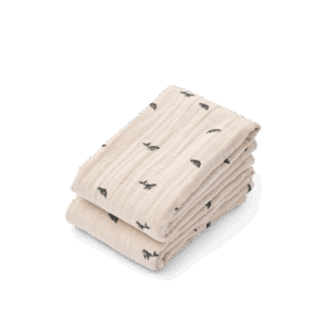 Liewood Liewood Lewis Muslin Cloth 2-Pack Mini Whale / Sandy 5715493490744 Liewood Verzorging Swaddles  Wijs west