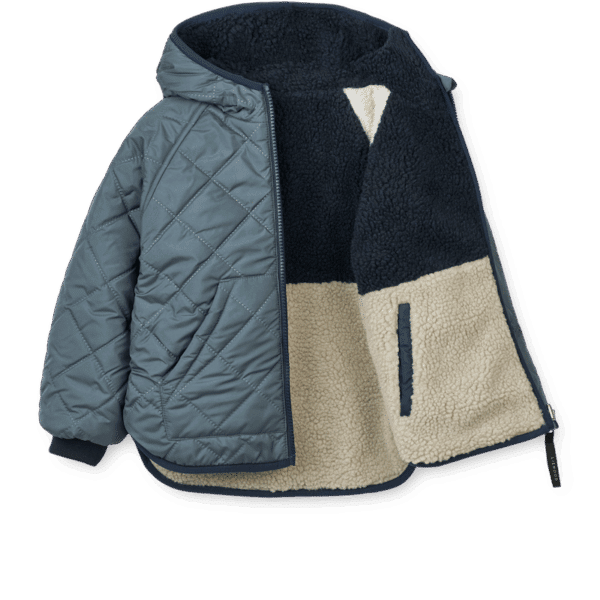 Liewood Liewood Jackson Reversible Jacket Whale Blue Multi Mix 5715493034924 AW25 Liewood Kleding & Accessoires Baby Buitenkleding Wijs west