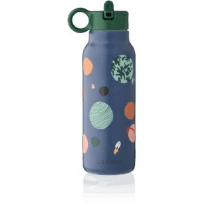 Liewood Liewood Falk Water Bottle 350 Ml Universe / Classic Navy 5715493474904 Liewood Verzorging Eten & Drinken Lunchbakjes & Drinkbekers Wijs west
