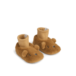 Liewood Liewood Beth Bear Plush Slipper Golden Caramel 5715493480172 AW25 Liewood Kleding & Accessoires Schoenen Slofjes Wijs west