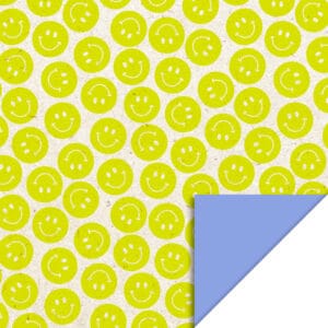 Rol Inpakpapier - Smiley Lemon Yellow - Blue