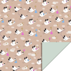 Rol Inpakpapier - Baby Bird Beige - Pistache