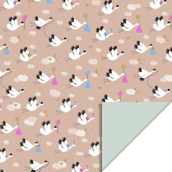 Rol Inpakpapier - Baby Bird Beige - Pistache