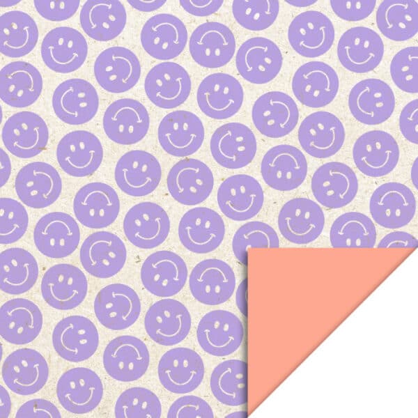 Rol Inpakpapier - Smiley Lilac - Salmon