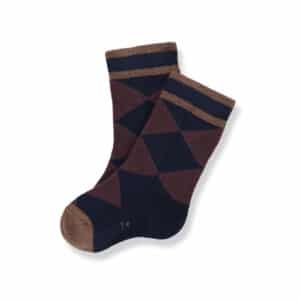 1+ In The Family Jeppe Dark-Blue Intarsia Socks