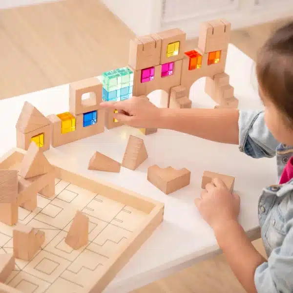 Tickit Houten Bouwstenen Met Edelstenen