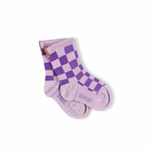 Nixnut Nixnut Checkered Sokken Purple 8720963647099 Nixnut AW25 Kleding & Accessoires Sokken & Maillots  Wijs west