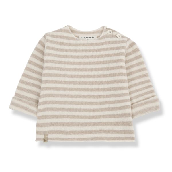 1+ in the Family 1+ In The Family Aubin Beige L.Sleeve T-Shirt 8448252007996 Family AW25 Kleding & Accessoires Baby Bovenstukjes Wijs west