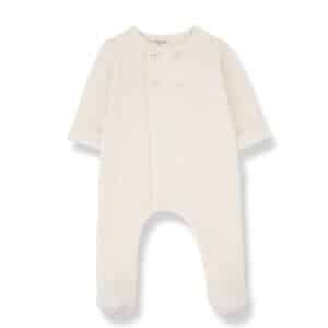 1+ in the Family 1+ In The Family Baptiste Ecru Jumpsuit W/Feet 8448252004124 Family AW25 Kleding & Accessoires Baby Pakjes Wijs west