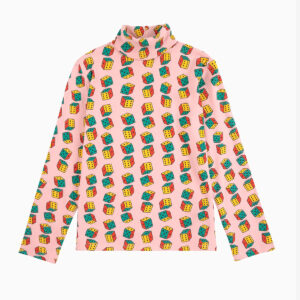 Bobo Choses Dices All Over Turtle Neck T-Shirt Pink
