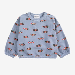 Bobo Choses Race Car All Over Sweatshirt Light Blue