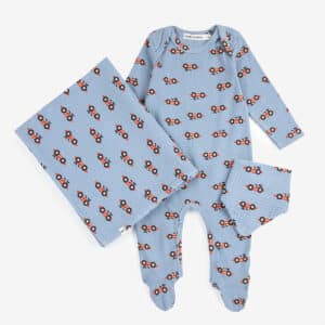 Bobo Choses Racing Car All Over Gift Set Light Blue