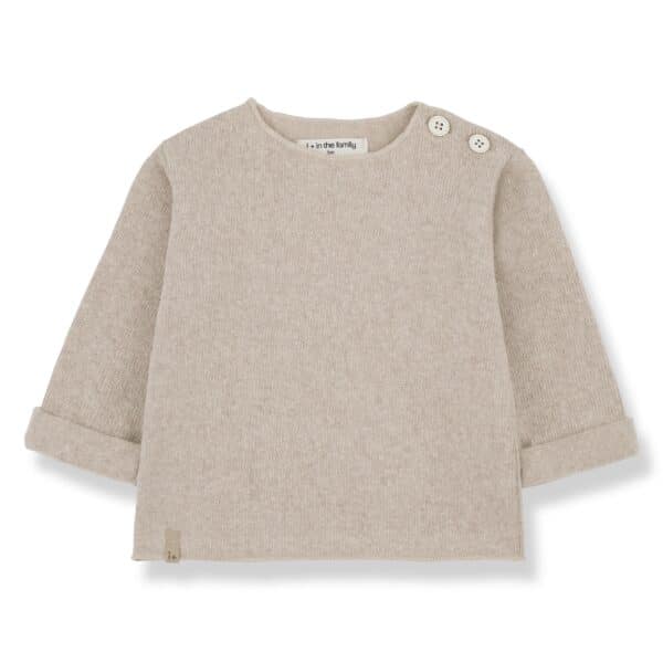 1+ in the Family 1+ In The Family Chapin Beige L.Sleeve T-Shirt 8448252005022 Family AW25 Kleding & Accessoires Baby Bovenstukjes Wijs west