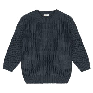 Yuki Kidswear Yuki Kidswear Chunky Knitted Sweater - Charcoal 8720872277493 Yuki AW25 Kleding & Accessoires Sweaters & Truien  Wijs west
