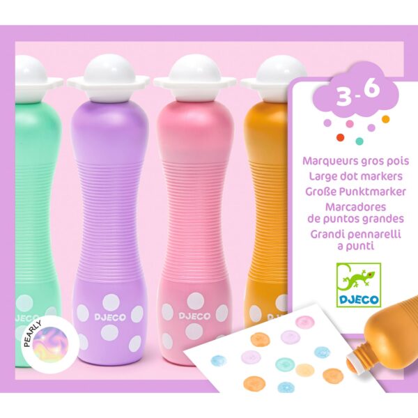 Djeco Stiften – Large Dot Markers – Parelmoer