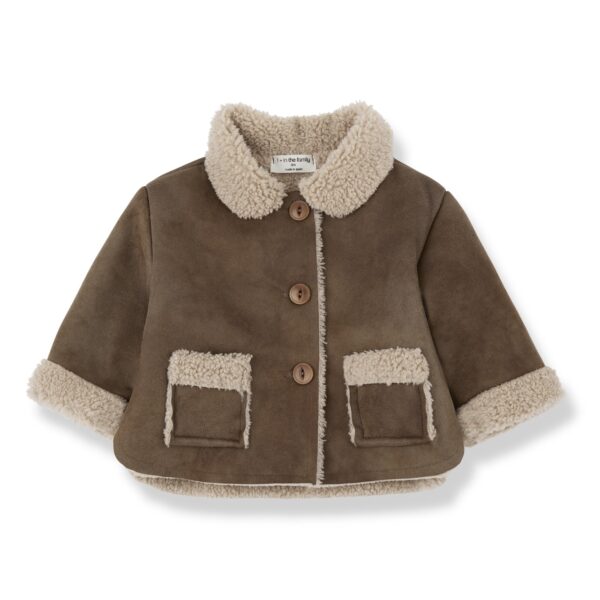 1+ in the Family 1+ In The Family Filippa Brown Collar Jacket 8448252044519 Family AW25 Kleding & Accessoires Baby Buitenkleding Wijs west