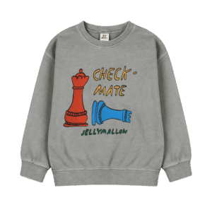 Jelly Mallow Jelly Mallow Check Mate Pignment Sweatshirt Gray 8800286538356 Mellow AW25 Kleding & Accessoires Sweaters & Truien  Wijs west