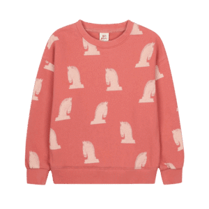 Jelly Mallow Jelly Mallow Chess Horse Pattern Sweatshirt Brick 8800286539278 Mellow AW25 Kleding & Accessoires Sweaters & Truien  Wijs west