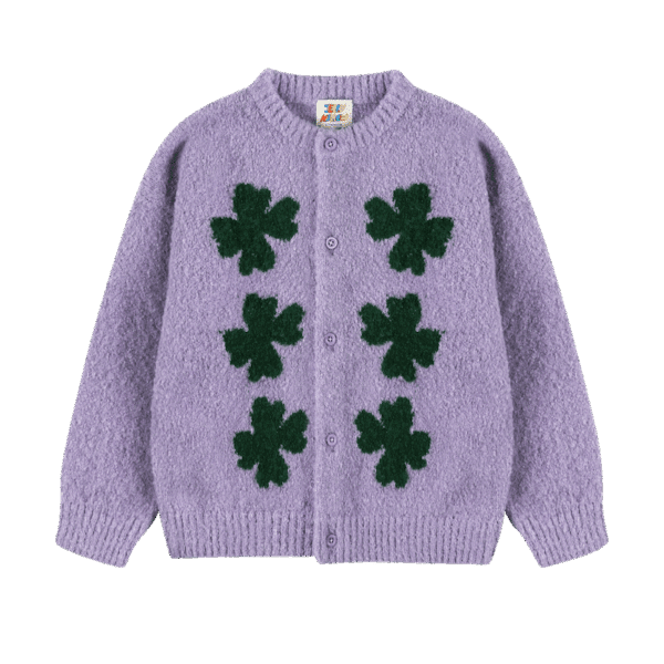 Jelly Mallow Jelly Mallow Lucky Clover Cardigan Purple 8800286537564 Mellow AW25 Kleding & Accessoires Sweaters & Truien  Wijs west