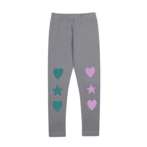 Jelly Mallow Jelly Mallow Heart Leggings Grey 8800286539988 Mellow AW25 Kleding & Accessoires Broeken Leggings Wijs west