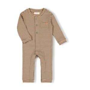 Nixnut Nixnut Tof Onesie Moss Stripe 8720963641400 Nixnut AW25 Kleding & Accessoires Baby Rompers Wijs west