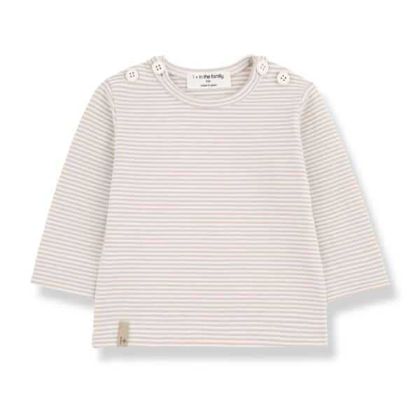 1+ in the Family 1+ In The Family Ot Beige L.Sleeve T-Shirt 8448252002359 Family AW25 Kleding & Accessoires Baby Bovenstukjes Wijs west