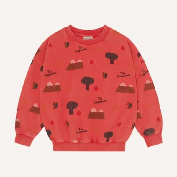 The Campamento The Campamento Mountains Red Sweatshirt 8435619486846 Aw25 Campa Kleding & Accessoires Sweaters & Truien  Wijs west