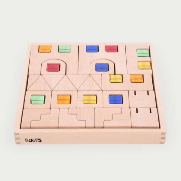 Tickit Houten Bouwstenen Met Edelstenen